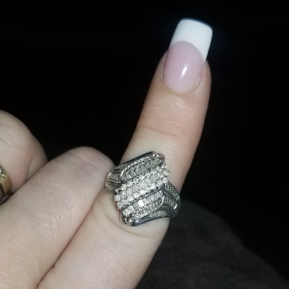 Large Real Diamond Cluster Ring - image 1